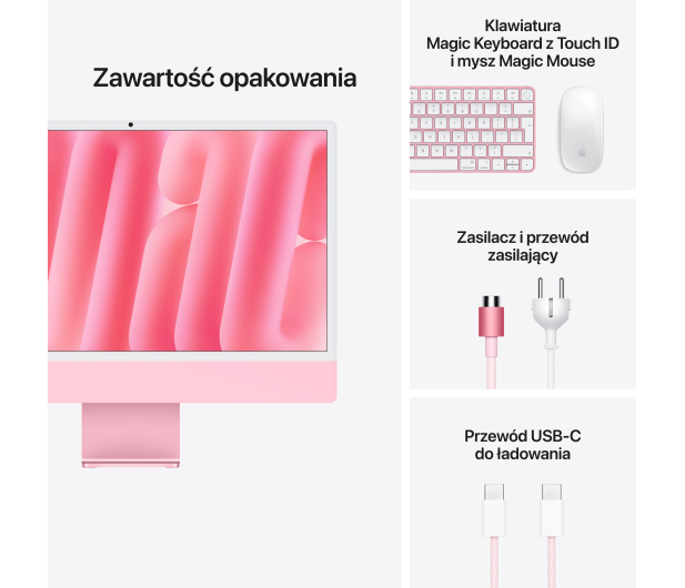 Apple iMac 24 M6/24GB/256/MacOS Retina 4,5K Różowy 12R GPU - 1620551 - zdjęcie 8